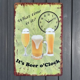 It's Beer O'Clock Metalskilt